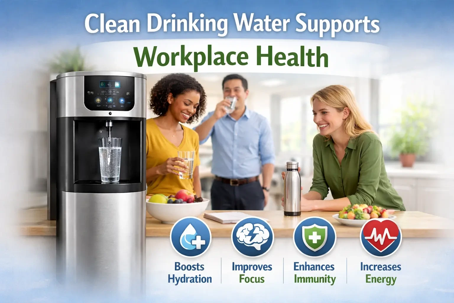 Clean drinking water supports workplace health